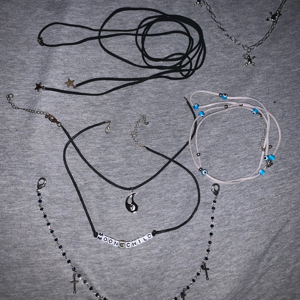 Set of SIX trendy chokers see description!